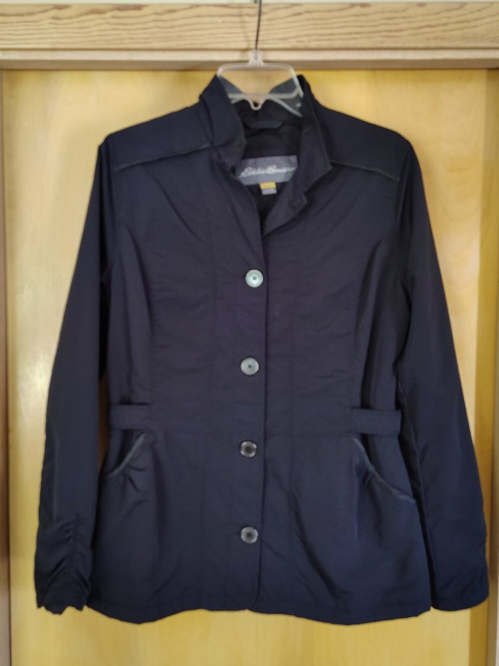 Eddie Bauer Travex Light Jacket Black Medium Button Front